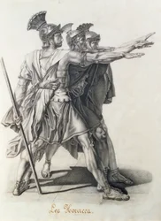 Le Serment des Horaces, détail des Horaces