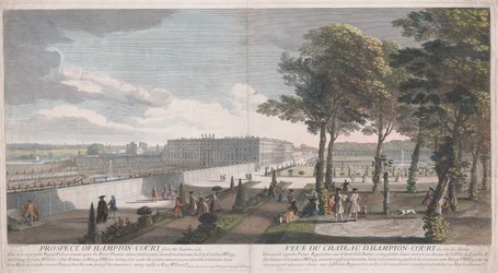 Vue de Hampton Court depuis le côté jardin