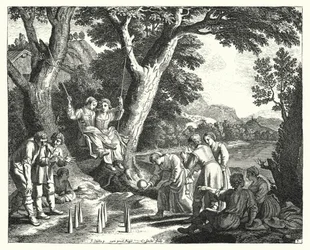 Paysans se relaxant (gravure)