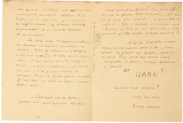 Lettre de guerre autographe