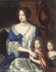 Duchesse Sophie Dorothée de Brunswick et Lunebourg avec ses enfants George et Sophie Dorothée