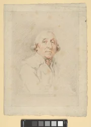 Portrait de Joseph Péru (craie rouge, noire et blanche sur papier crème)