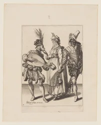 Un couple interpellé par un joueur de luth, extrait de Les Mascarades