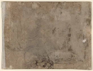 Un jeune homme assis à une table (recto); Tête d