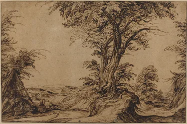 Paysage avec paysans endormis