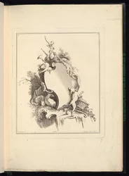 Conception pour un cartouche avec motifs pastoraux