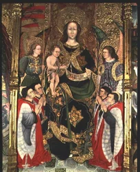 Madone et enfant, panneau central du retable de la Paeria dédié à Saint Michel