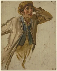 Jeune paysan au bonnet brun