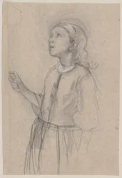 Petite fille, dessinée de gauche