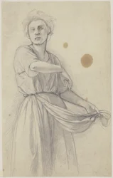 Jeune fille semant