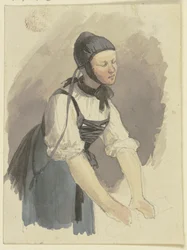 Femme saisissant