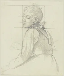Jeune paysanne, demi-figure