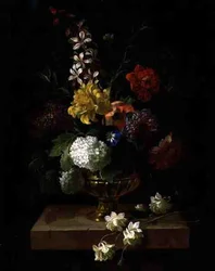 Nature morte de fleurs dans une urne