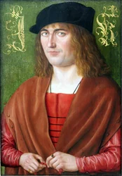 Allemand : Bildnis des Jörg Kötzler, 1499 Portrait de Jörg Ketzler, citoyen de Nuremberg âgé de 28 ans
  (1471-1529)