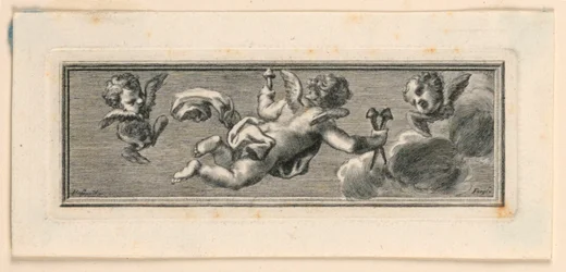 Vignette avec anges et instruments de la Passion