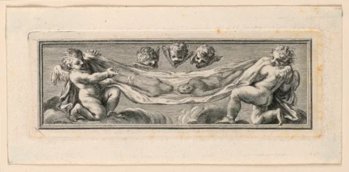 Vignette avec anges et instruments de la Passion