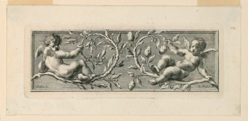Vignette avec anges et instruments de la Passion