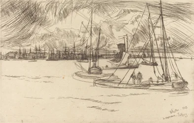 Amsterdam depuis le Tolhuis, 1863