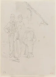 Un artiste dessinant, 1858