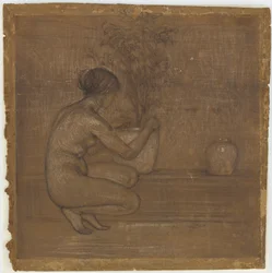 Figure accroupie. Étude pour La Symphonie blanche : Trois filles, 1869-1870