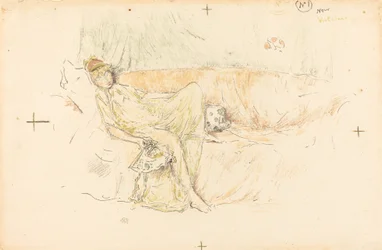 Figure drapée, allongée, 1892