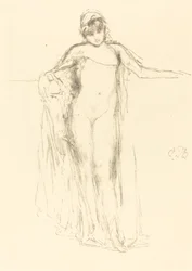 Modèle drapé, debout, 1893
