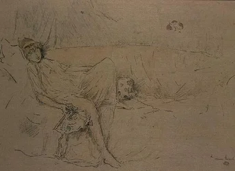 Figure drapée allongée
