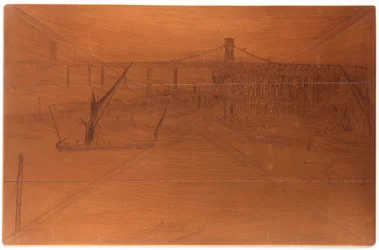 Plaque de gravure : Vieux pont de Hungerford, 1861