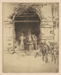 Forge en flammes, 1901