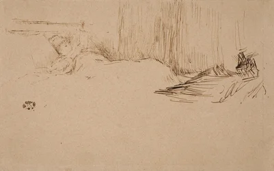 Fille lisant au lit, vers 1882