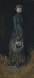 Dame en gris, vers 1883