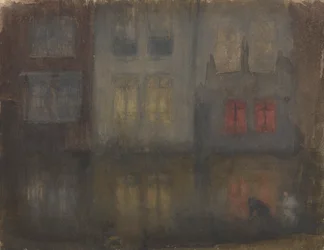 Nocturne : noir et rouge, canal arrière, Hollande, 1882