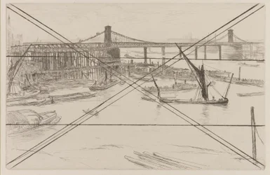 Vieux pont de Hungerford, 1861