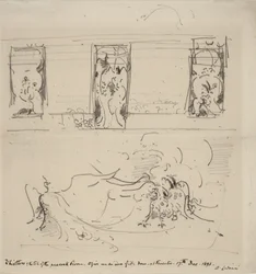 Esquisse de la salle du paon, 1898