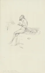 Le petit modèle nu, lisant