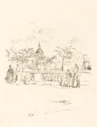 Le Panthéon, depuis la Terrasse des Jardins du Luxembourg, 1893