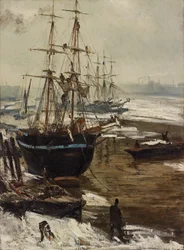 La Tamise en glace, 1860
