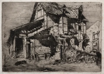 Douze eaux-fortes de la nature : Le logement dangereux, 1858