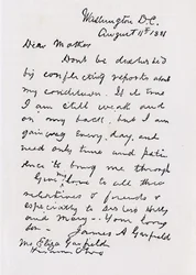 Lettre de James Abram Garfield à sa mère, de 