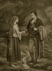 Fiançailles de Robert Burns et Highland Mary, 1785, illustration tirée de 