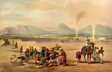 La Ville de Kandahar vue du sud vers la montagne Baba Wali, vers 1840, 1901