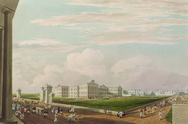 Vue de la Maison du Gouvernement, Calcutta, 1826, gravé par Robert Havell le Jeune