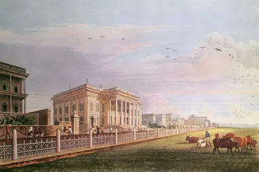 Hôtel de ville, Calcutta, gravé par Robert Havell, pub. 1824