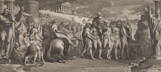 Les Diagorides vainqueurs à Olympie (Dessin pour les murs de la grande salle de la Société pour l