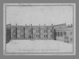 La perspective intérieure de la Cour, la Chapelle et le Hall de Beaulieu, 1786