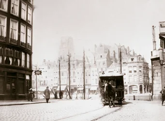 Tramway tiré par des chevaux, Rotterdam, 1898