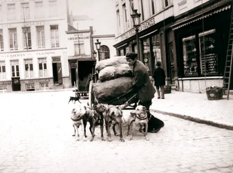Homme avec une charrette à chien, Anvers, 1898
