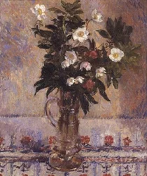 Fleurs dans un vase en verre