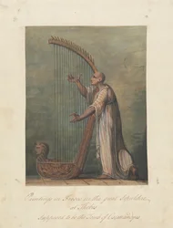 Homme jouant de la harpe