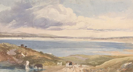 Paysage au bord de la mer avec route au premier plan